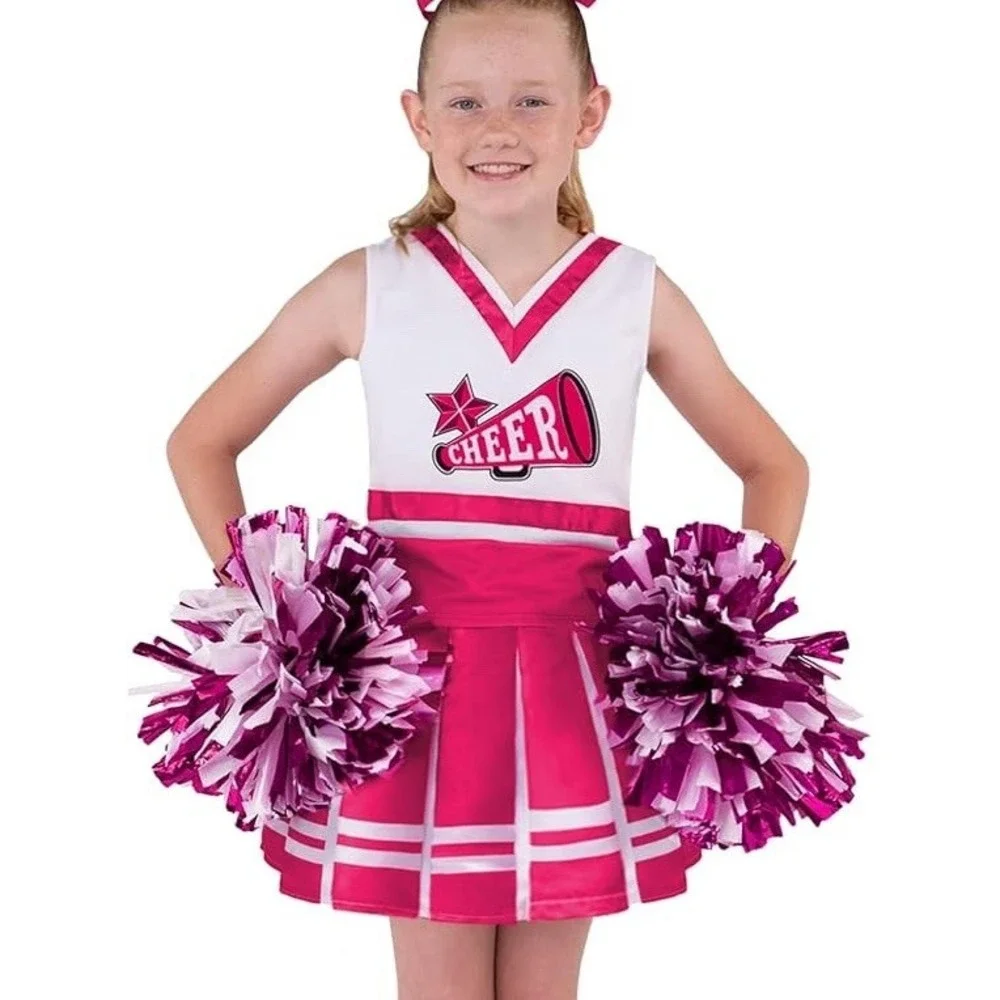 Halloween Dress up Cheerleader‎ Costume for Girls, Pink NWT Size Small 5-7 Years